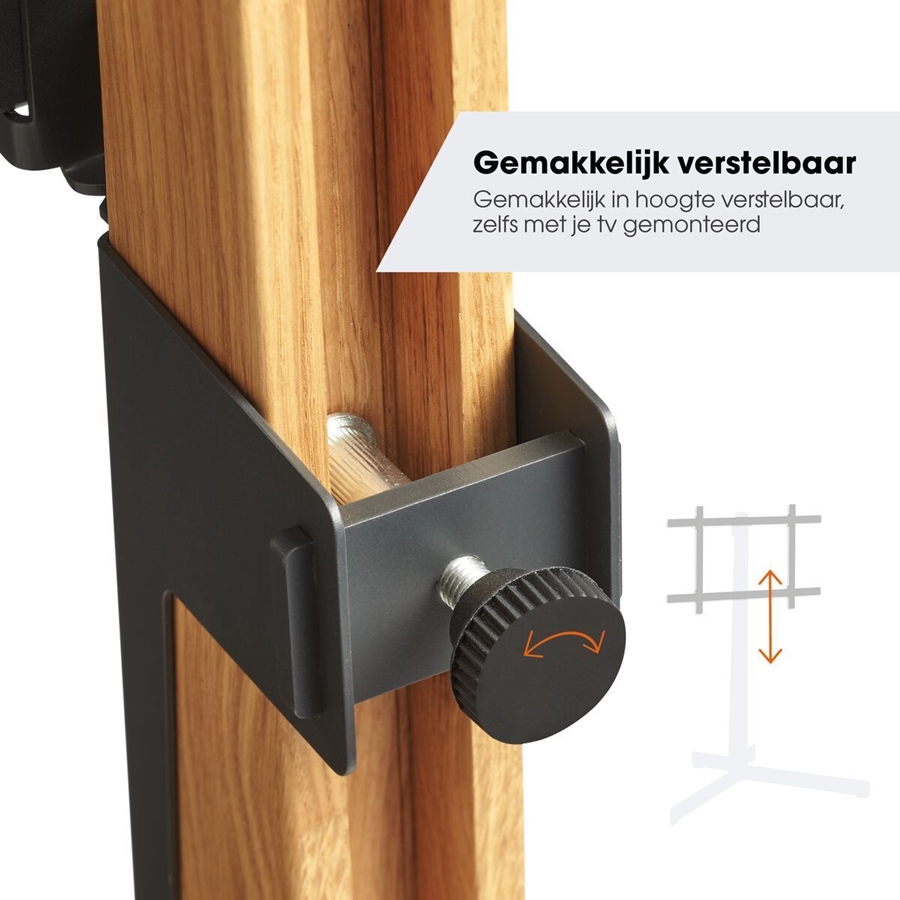 TVS 3695 | tv vloerstandaard | Eikenhoud & staal | 40-77" 10